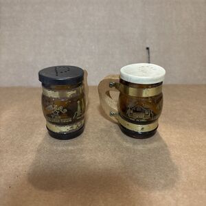 Vintage Texas Brown Glass Mug Souvenir Salt & Pepper Shakers